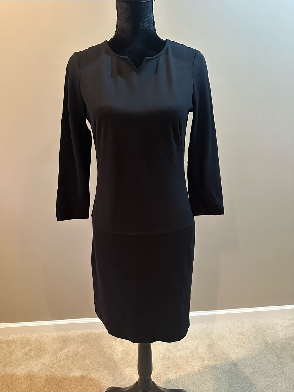 Brooks Brothers Black Long-Sleeve Sheath Dress